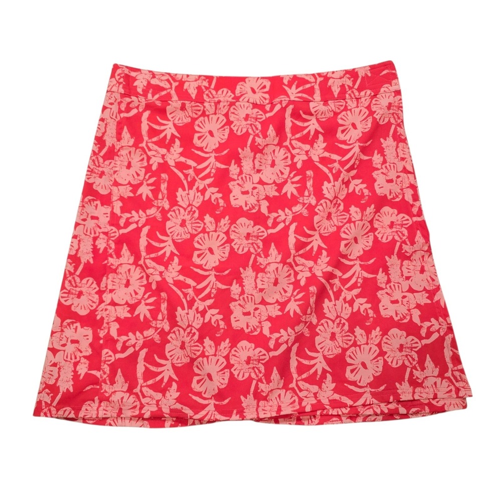 Riptide Skirt Hawaii Red Floral Print A-Line‎ Midi Womens M